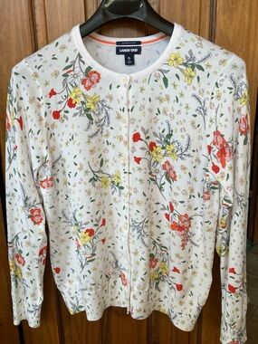 Land’s End Summer Wildflower Sweater Cotton XL EUC